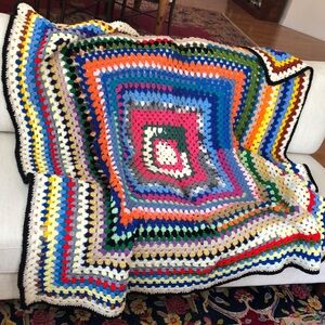 Handmade granny chic afghan